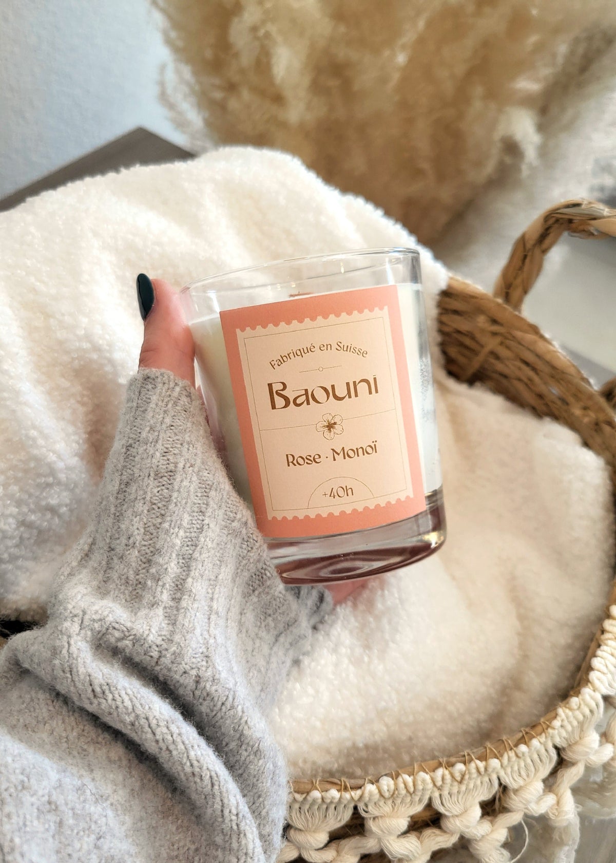 Bougie Rose-Monoï