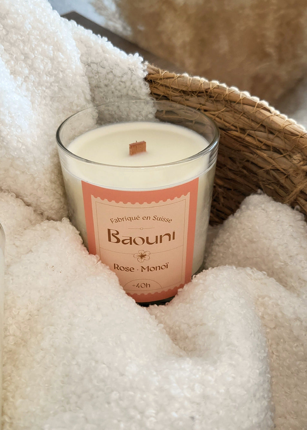 Bougie Rose-Monoï